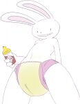  anthro bodily_fluids diaper feeding_bottle genital_fluids hardscales hi_res lagomorph leporid looking_at_viewer male mammal max_(sam_and_max) peeing pull-up pull-ups pull-ups_(diaper) pull_up pull_ups rabbit sagging_diaper sam_and_max smile smug soggy_diaper solo urine wet_diaper wetting 