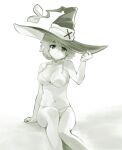  1girl absurdres bikini eyes hat highres ishiyumi leaf original short_hair smile swimsuit tagme witch witch_hat 