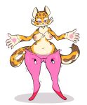  anthro areola bottomwear breasts chest_tuft clawroline claws clothed clothing duo eyelashes eyeliner female hi_res kaboozey kirby kirby_(series) makeup male male/female nintendo nipples pants partially_clothed pawpads text topless tuft video_games 