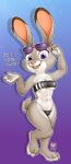  3_toes 4_fingers anthro blue_eyes breasts buckteeth cleavage clothed clothing countershade_snout countershade_torso countershading disney eyewear feet female fingers full-length_portrait fur grey_body grey_fur gris_swimsuit hi_res judy_hopps lagomorph leporid looking_at_viewer mammal meme meme_clothing multicolored_body multicolored_fur navel one-piece_swimsuit onzeno open_mouth portrait rabbit raised_leg signature simple_background snout solo sunglasses swimwear teeth text toes translucent translucent_clothing translucent_swimwear two_tone_body two_tone_fur zootopia 