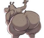  anthro bedroom_eyes bent_over big_butt butt common_hippopotamus dreamworks female gloria_the_hippopotamus grey_body hi_res hippopotamid huge_butt huge_thighs looking_back madagascar_(series) mammal narrowed_eyes nondelismell nude rear_view seductive smile solo thick_thighs wide_hips 