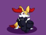  5_toes ambiguous_gender anthro black_feet braixen feet foot_focus fur humanoid_feet looking_at_viewer low_res marblepan nintendo pok&eacute;mon pok&eacute;mon_(species) red_body red_eyes red_fur simple_background sitting solo spread_toes toe_curl toes video_games white_body white_fur yellow_body yellow_fur 