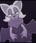  anthro bat_wings big_breasts black_background bodysuit breasts camel_toe chiropteran clothing eyeshadow fangs female greyscale hi_res low-angle_view makeup mammal membrane_(anatomy) membranous_wings monochrome nipple_outline open_mouth open_smile presenting rouge_the_bat sega simple_background sinrizuki skinsuit smile solo sonic_the_hedgehog_(series) squish thigh_squish tight_clothing wings 