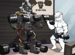  boxers_(clothing) canid canine canis clothing duo growth gym hi_res male male/male mammal marshiro muscular polar_bear underwear ursid ursine wolf 