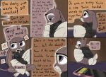  absurd_res annoyed anthro bed bottomless buckteeth butt cellphone clothed clothing comic dialogue disney ears_down english_text exclamation_point female fur furniture grey_body grey_fur half-closed_eyes hi_res holding_object hoodie judy_hopps lagomorph leporid looking_back mammal multicolored_body multicolored_fur narrowed_eyes on_bed phone pillow pivoted_ears purple_eyes rabbit sitting smartphone solo teeth text topwear tush two_tone_body two_tone_fur unseen_character white_body white_fur zootopia 
