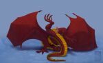  2022 blue_eyes claws digital_media_(artwork) dragon feral genitals hi_res horn keltaan male membrane_(anatomy) membranous_wings penis scales scalie solo spines western_dragon wings 