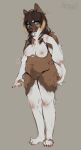 2022 anthro areola artist_name bangs barefoot belly belly_markings blonde_highlights blue_eyes breasts brown_body brown_fur brown_hair canid canine chubby_female claws countershade_arms countershade_breasts countershade_hands countershade_legs countershade_neck countershade_tail countershade_torso countershading curled_tail digital_media_(artwork) digital_painting_(artwork) english_text facial_markings feet female front_view full-length_portrait fur genitals hair head_markings hi_res highlights_(coloring) leg_tuft mammal markings model_sheet multicolored_body multicolored_fur navel nipples nude open_mouth pawpads paws petghost pink_areola pink_nipples pink_pawpads pink_pussy plantigrade portrait pussy simple_background slightly_chubby smile solo tan_background teeth text tuft two_tone_body two_tone_fur two_tone_tail white_arms white_body white_countershading white_fur white_legs white_markings 