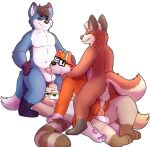  absurd_res anal anthro anus backsack balls blep blue_body blue_fur bodily_fluids brown_body brown_fur canid canine canis chubby_male clover_(cloversage) cookie_(nick-sona) cum double_penetration ejaculation eyewear fellatio fivey_fox forgifuzzbutt foursome fox fur gangbang genital_fluids genitals glasses group group_sex hi_res hybrid male male/male mammal markings oral penetration penile penis procyonid raccoon ring_(marking) ringtail sex sharkall spitroast tail_markings tan_body tan_fur tongue tongue_out wolf 