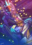  2022 5_fingers ambiguous_gender anthro blizzard_entertainment clothed clothing digital_media_(artwork) duo embrace female fingers hair hi_res hug protoss purple_hair shadify starcraft video_games 