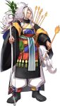  1boy armor arrow_(projectile) black_footwear bow hallaca japanese_armor long_hair multicolored_ribbon pants ponytail quiver ribbon samurai tagme venezuela venezuelan_flag very_long_hair white_hair white_pants world_flags 