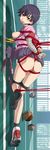  arms_behind_back ass bakemonogatari ball_gag bandages basketball bdsm black_hair bondage bound breasts breasts_outside brown_eyes bunny_vibrator buruma buruma_pull crotch_rope dildo egg_vibrator feet gag gagged gym highres kanbaru_suruga legs looking_back medium_breasts monogatari_(series) nipples no_panties panties pussy red_rope rope saliva school_uniform sex_toy shadow shibari shoes short_hair sideways single_shoe skirt skirt_flip skirt_lift socks solo suspension tooo uncensored underwear vibrator 