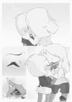  absurd_res anatid anseriform avian bird blush clothing comic della_duck dewey_duck disney duck ducktales ducktales_(2017) duo eyes_closed female french_kissing hi_res incest_(lore) kissing male monochrome mother mother_and_child mother_and_son parent parent_and_child prosthetic prosthetic_limb simple_background son therita3k tongue 