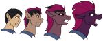  black_hair equid equine eye_scar facial_scar female friendship_is_magic gender_transformation green_eyes hair hasbro hi_res horn human_to_feral male mammal mtf_transformation my_little_pony my_little_pony:_the_movie_(2017) open_mouth pink_hair purple_body scar simple_background solo species_transformation tempest_shadow_(mlp) tf-sential transformation unicorn white_background 