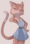  2022 anthro artist_name blush clothed clothing digital_media_(artwork) dipstick_ears domestic_cat felid feline felis female fully_clothed fur hi_res mammal multicolored_ears smile solo standing tohupo whiskers 