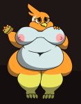  anthro areola avian avian_(starbound) beak belly big_areola big_belly big_breasts big_butt bird breasts brown_eyes burger butt chubby_cheeks cookie-pone cuia deep_navel feathers female food hand_on_breast hi_res huge_breasts huge_butt huge_hips hyper hyper_belly morbidly_obese morbidly_obese_anthro morbidly_obese_female navel nipples non-mammal_breasts non-mammal_nipples obese obese_anthro obese_female orange_body orange_feathers overweight overweight_anthro overweight_female solo starbound video_games white_belly yellow_beak 