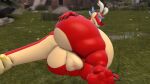 3d_(artwork) balls belly big_belly butt claws deity digital_media_(artwork) dragon genitals hi_res looking_at_viewer male mrrainbow nintendo overweight presenting scalie solo super_marshio the_legend_of_zelda valoo video_games wind_waker 