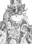  anthro ascot canid canine clothing donguri306 eyewear fox goggles hat headgear headwear hi_res lifewonders live-a-hero looking_at_viewer male mammal mask sketch solo supervillain video_games vulpecula 