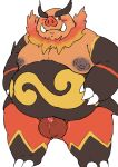  2022 anthro balls belly blush censored emboar genitals hi_res kemono magatsuhinokami male micropenis moobs nintendo nipples obese obese_male orange_body overweight overweight_male penis pok&eacute;mon pok&eacute;mon_(species) small_penis solo video_games 