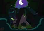  2018 2d_animation anal anal_penetration animated anus arthropod black_body changeling crown duo equid equine feral feral_on_feral friendship_is_magic genitals glowing glowing_eyes glowing_horn hasbro hi_res horn mammal my_little_pony night penetration pink_body plant pussy queen_chrysalis_(mlp) short_playtime signature starlight_glimmer_(mlp) stuck syscod tree unicorn vaginal vaginal_penetration 