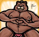  alanottaviano anthro barazoku belly brown_bear hi_res male male/male mammal muscular overweight solo ursid ursine 