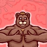  alanottaviano anthro barazoku belly brown_bear hi_res male male/male mammal muscular overweight solo ursid ursine 