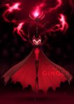  anthro arthropod black_body cape clothing fire graphic_ginger grimm_(hollow_knight) hi_res lamp lantern male markings red_body red_eyes red_markings slim solo watermark 
