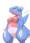  absurd_res blue_body blue_skin blush breasts busty_feral clawed_fingers dragon embarrassed female feral gabite hand_on_breast hi_res low-angle_view nintendo non-mammal_breasts open_mouth pok&eacute;mon pok&eacute;mon_(species) semi-anthro slightly_chubby solo video_games watte yellow_eyes 