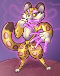  animate_inanimate anthro clawroline claws eyeshadow felid female grin hi_res implied_popping inflatable kirby_(series) leopard living_inflatable makeup mammal nintendo pantherine purple_eyes sharp_claws smile solo teasing video_games zipzap 