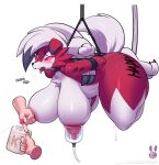  2022 anthro areola bdsm big_breasts blush bodily_fluids body_writing bondage bound breasts coffee_cup container cup dialogue digital_media_(artwork) disembodied_hand english_text female female_focus hi_res holding_cup holding_object huge_breasts lactating lycanroc machine midnight_lycanroc milking_machine nintendo nipples open_mouth pok&eacute;mon pok&eacute;mon_(species) rabbitbrush saliva signature simple_background solo_focus suspension suspension_bondage tally_marks text tongue tongue_out url video_games white_background 