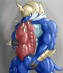  abs anthro armor autofellatio ball_grab balls biceps big_balls big_muscles big_penis blue_body bodily_fluids cum cum_in_mouth cum_inside cum_on_self erection genital_fluids genitals headgear helmet hi_res horn huge_balls huge_muscles huge_penis human hyper hyper_balls hyper_genitalia hyper_penis longging male mammal masturbation muscular muscular_anthro muscular_male muscular_thighs nintendo nubbed_penis nude oral oral_masturbation pecs penile penile_masturbation penis pok&eacute;mon pok&eacute;mon_(species) samurott simple_background solo video_games whiskers 