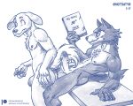  anthro balls beastars big_(disambiguation) big_balls big_penis blackmail body_hair butt canid canine canis chest_fur chest_hair diary domestic_dog duo eye_scar facial_scar genitals hotsatyr interspecies jack_(beastars) legoshi_(beastars) male male/male mammal muscle_tone muscular muscular_anthro muscular_male nervous nervous_smile nipples nude penis pinup pose scar sex small_penis tail_around_penis wolf wolf_tail 