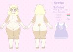  absurd_res anthro blonde_hair bovid bovid_horn capricorn_(symbol) capricorn_(zodiac) caprine caprine_horn caprine_pussy chubby_belly chubby_female eyewear female fur genitals glasses goat hair heterochromia hi_res horn humanoid lgbt_pride mammal model neena overweight pansexual plump_labia pussy sheet_(disambiguation) short slightly_chubby solidor solinee solo thick_thighs western_zodiac wide_hips yellow_body yellow_fur 
