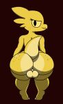  absurd_res anthro backsack balls big_balls big_butt butt cookie-pone eyelashes freckles freckles_on_butt freckles_on_shoulders genitals girly hi_res huge_butt jagged_mouth kobold looking_at_viewer male reptile scales scalie short_stack solo thick_thighs yellow_body yellow_scales yellow_sclera 