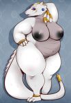  alligator alligatorid anthro breasts chubby_anthro chubby_belly chubby_female crocodile crocodilian crocodylid exposed_breasts fakeanna female feral hi_res navel nipples nude overweight reptile scalie slightly_chubby solo thick_tail thick_thighs 