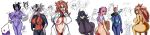  absurd_res android21 astolfo baiken bodily_fluids giant_tits hex hi_res huntress justice lactating long_image muffet thick undertale undertale_(series) video_games wide_image 