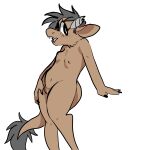  1:1 2022 anthro big_tail biped blush bovid bovine breasts broken_horn brown_body brown_fur cattle cheek_tuft chest_tuft claws digital_media_(artwork) facial_tuft female fur genitals grey_hair grey_horn hair hand_on_leg hand_on_thigh hi_res horn humanoid_genitalia humanoid_pussy looking_at_viewer mammal manitka manitka_(character) navel nipples nude open_mouth pose pussy simple_background small_breasts solo standing teeth tongue tuft white_background 