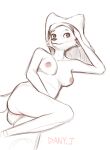  anthro canid canine dany-j disney female fox maid_marian mammal nude pose robin_hood_(disney) simple_background sketch solo 