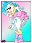  absurd_res anthro ass_up blue_hair boots bottomwear clothed clothing digital_media_(artwork) ear_piercing eggbot15 eulipotyphlan fan_character female footwear fur hair hedgehog hi_res looking_back mammal miniskirt panties piercing pink_eyes ponytail pose sega shirt skirt smile snowfall_(eggbot15) solo sonic_the_hedgehog_(series) star tank_top topwear underwear white_body white_fur 