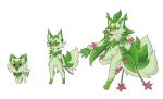  anthro elemental_creature female feral fur green_body green_fur group hi_res mangakitsune2 nintendo plant pok&eacute;mon pok&eacute;mon_(species) sprigatito video_games 