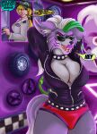  anthro breasts canid canine canis cleavage clothed clothing collar duo eyewear female five_nights_at_freddy&#039;s five_nights_at_freddy&#039;s:_security_breach hi_res human jacket james_corck mammal panties roxanne_wolf_(fnaf) scottgames spiked_collar spikes sunglasses topwear underwear video_games wolf 