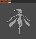  3_fingers 4_wings anthro big_eyes fairy female fingers flying glass hi_res humanoid insect_wings monster_girl_(genre) mouthless multi_wing rottentuttifrutti solo translucent wings 