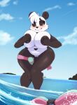  anthro big_breasts bigdon1992 bikini breasts clothing covering covering_breasts female fur genitals giant_panda hi_res mammal multicolored_body multicolored_fur pussy solo swimwear two_tone_body two_tone_fur ursid wardrobe_malfunction wide_hips 