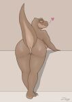  &lt;3 absurd_res anthro anus bedroom_eyes bent_over big_breasts big_butt breasts butt crossed_legs dinosaur female genitals glistening glistening_body glistening_butt hi_res huge_breasts huge_butt looking_at_viewer looking_back narrowed_eyes nude pussy raised_tail rear_view reptile scalie seductive simple_background smile solo theropod tyrannosaurid tyrannosaurus wide_hips zagz 