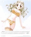  bra calendar cleavage kanami nishiwaki_yuuri pantsu quilt thigh-highs 