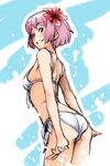  bikini copyright_request minato_fumi pink_hair short_hair side-tie_bikini solo swimsuit 