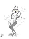  andromorph anthro black_and_white canid canine canis fa-rios female hi_res illumination_entertainment intersex mammal marilyn_monroe monochrome porsha_crystal sing_(movie) solo wolf 