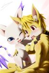  absurd_res anthro anthro_on_anthro balls bandai_namco canid canine digimon digimon_(species) duo erection felid female fox gatomon genitals hi_res humanoid_genitalia humanoid_penis imminent_sex male male/female mammal nude one_eye_closed open_mouth penis pussy simple_background white_background zoruken 