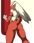  2022 absurd_res ambiguous_gender anthro blaziken butt butt_shot hi_res looking_at_viewer looking_back nintendo pok&eacute;mon pok&eacute;mon_(species) semi-anthro smile smiling_at_viewer solo video_games winick-lim 