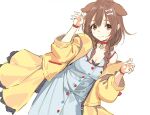  animal_ears braid breasts brown_hair choker cleavage dog_girl gao hair_ornament hololive inugami_korone jacket pako_(pakosun) yellow_jacket 