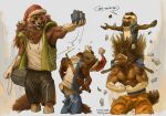  amber_eyes anthro athletic athletic_anthro athletic_male beverage biceps black_nose blood bodily_fluids bottomwear brasa_(jerome_jacinto) brown_body brown_fur canid canine canis christmas christmas_clothing christmas_headwear clothed clothing container cup domestic_ferret dragon_ball duo facial_markings flexing fur gift gloves_(marking) hat head_markings headgear headwear holidays jerome_jacinto male mammal mane markings mask_(marking) mustela mustelid musteline nipples pecs pink_nose punch santa_hat shirt shorts tank_top tapao_(jerome_jacinto) topless topwear true_musteline vest were werecanid werecanine werewolf white_body white_fur wolf 